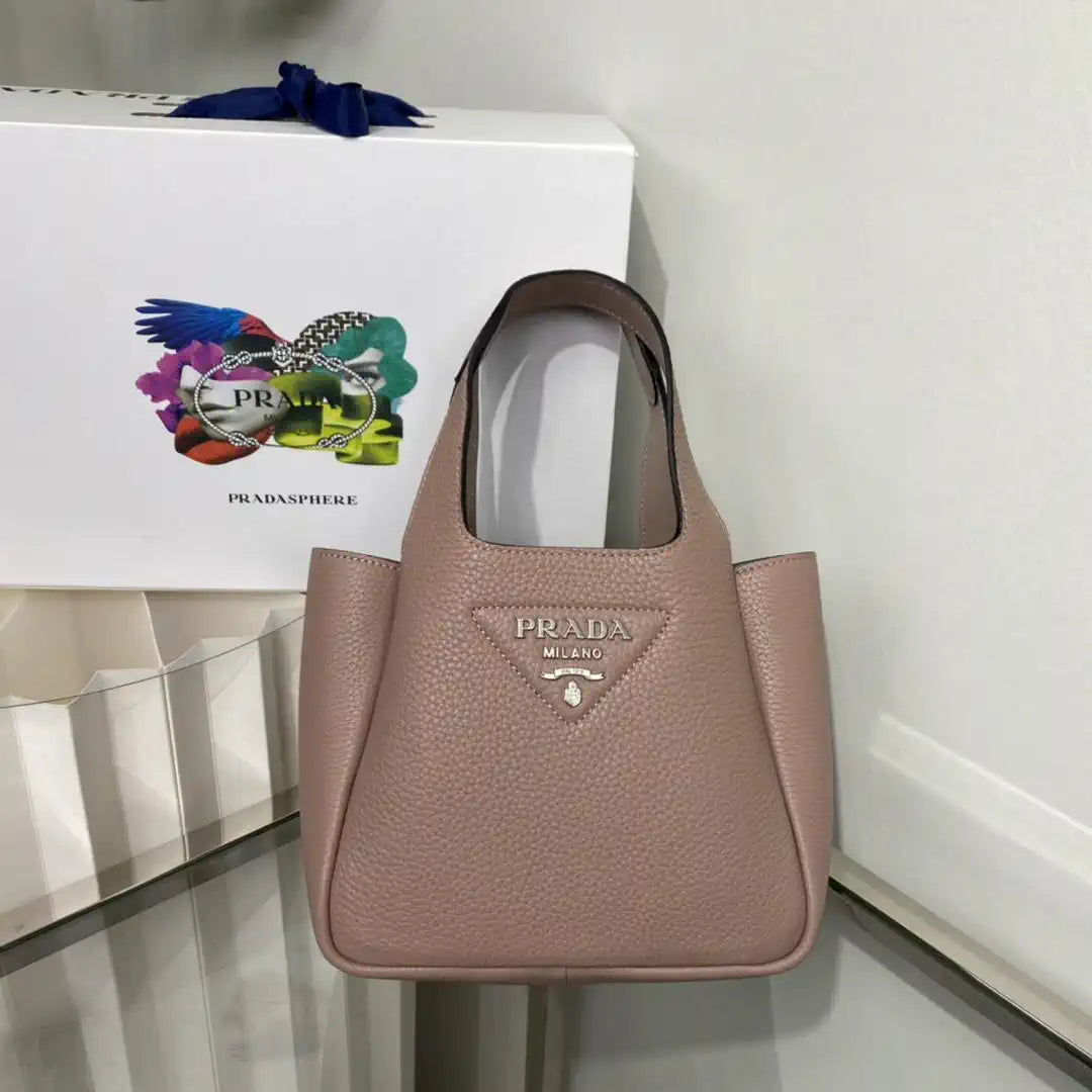 Prada 1BA349 Mini leather handbag Light Pink Silver