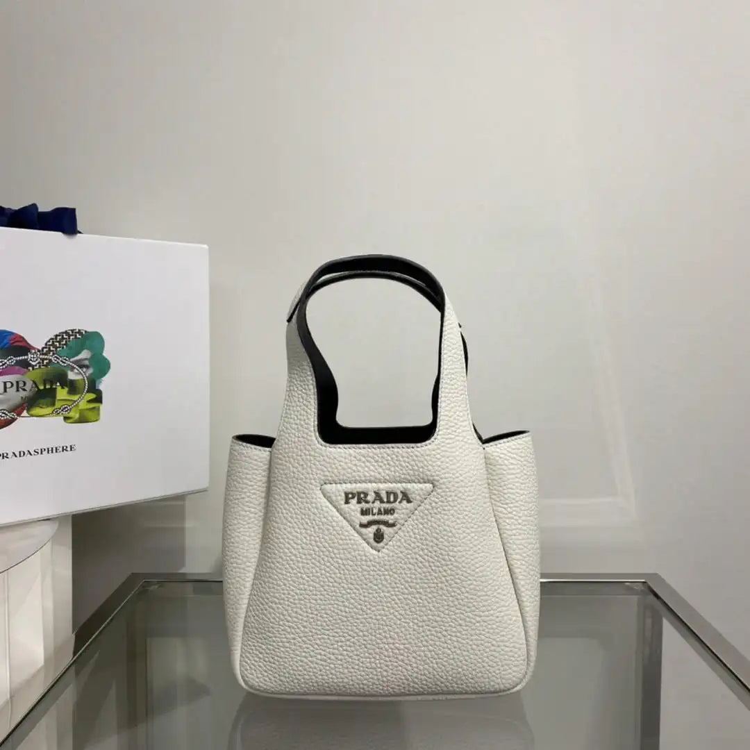 Prada 1BA349 Mini leather handbag White Silver