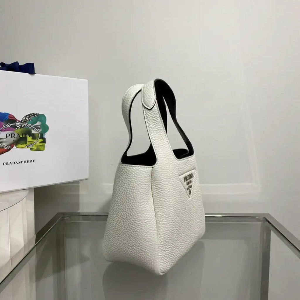 Prada 1BA349 Mini leather handbag White Silver