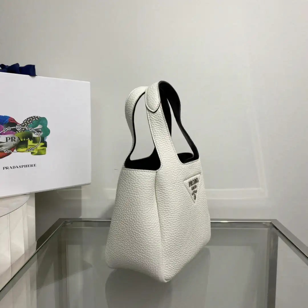 Prada 1BA349 Mini leather handbag White Silver