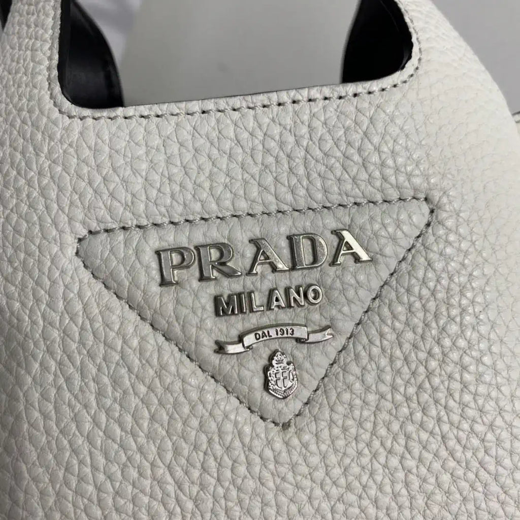 Prada 1BA349 Mini leather handbag White Silver