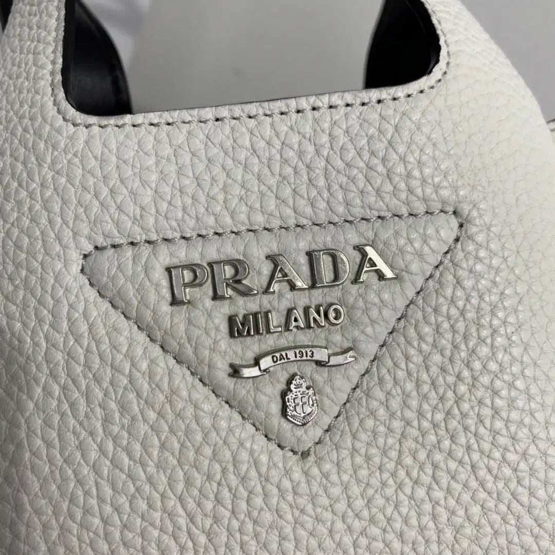 Prada 1BA349 Mini leather handbag White Silver