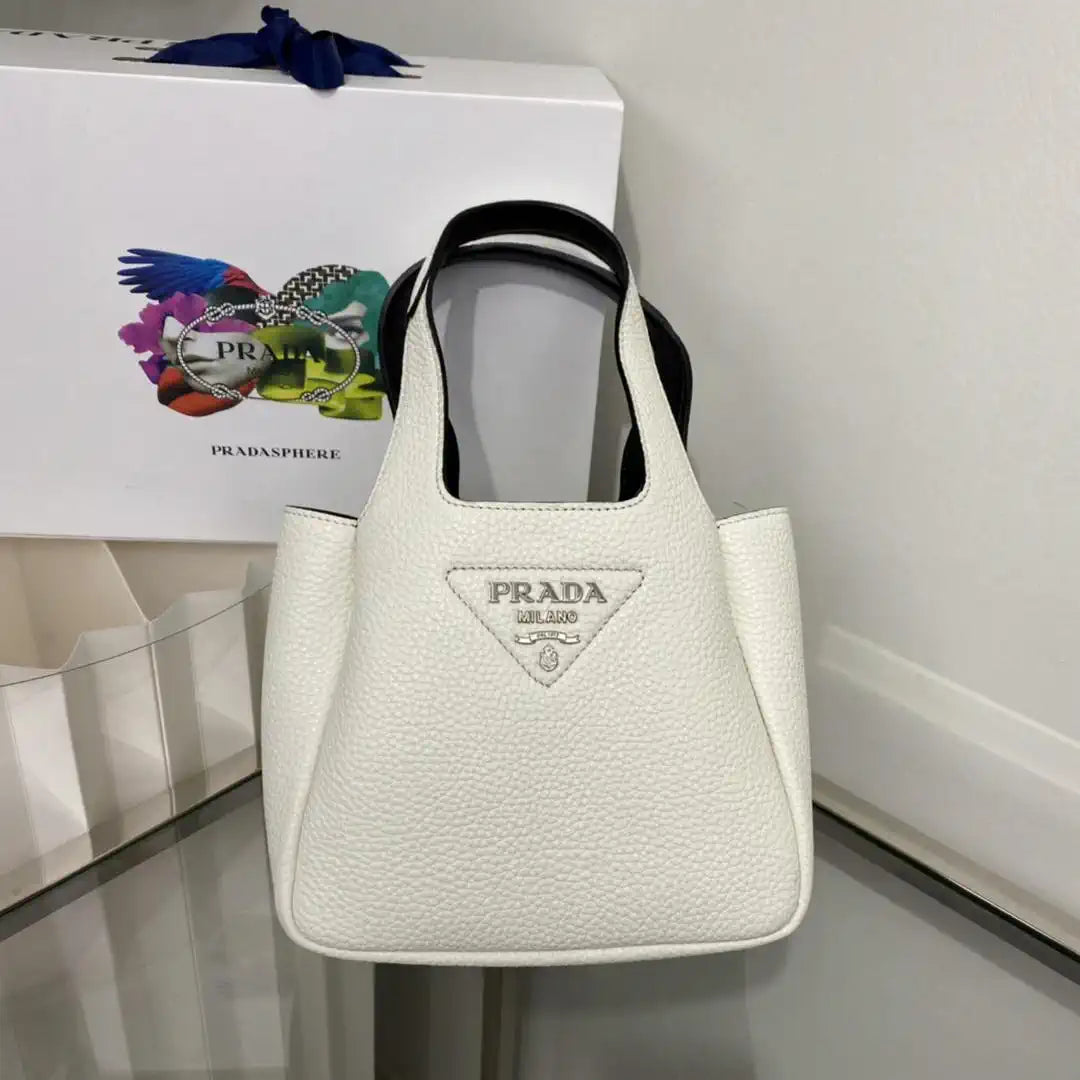 Prada 1BA349 Mini leather handbag White Silver