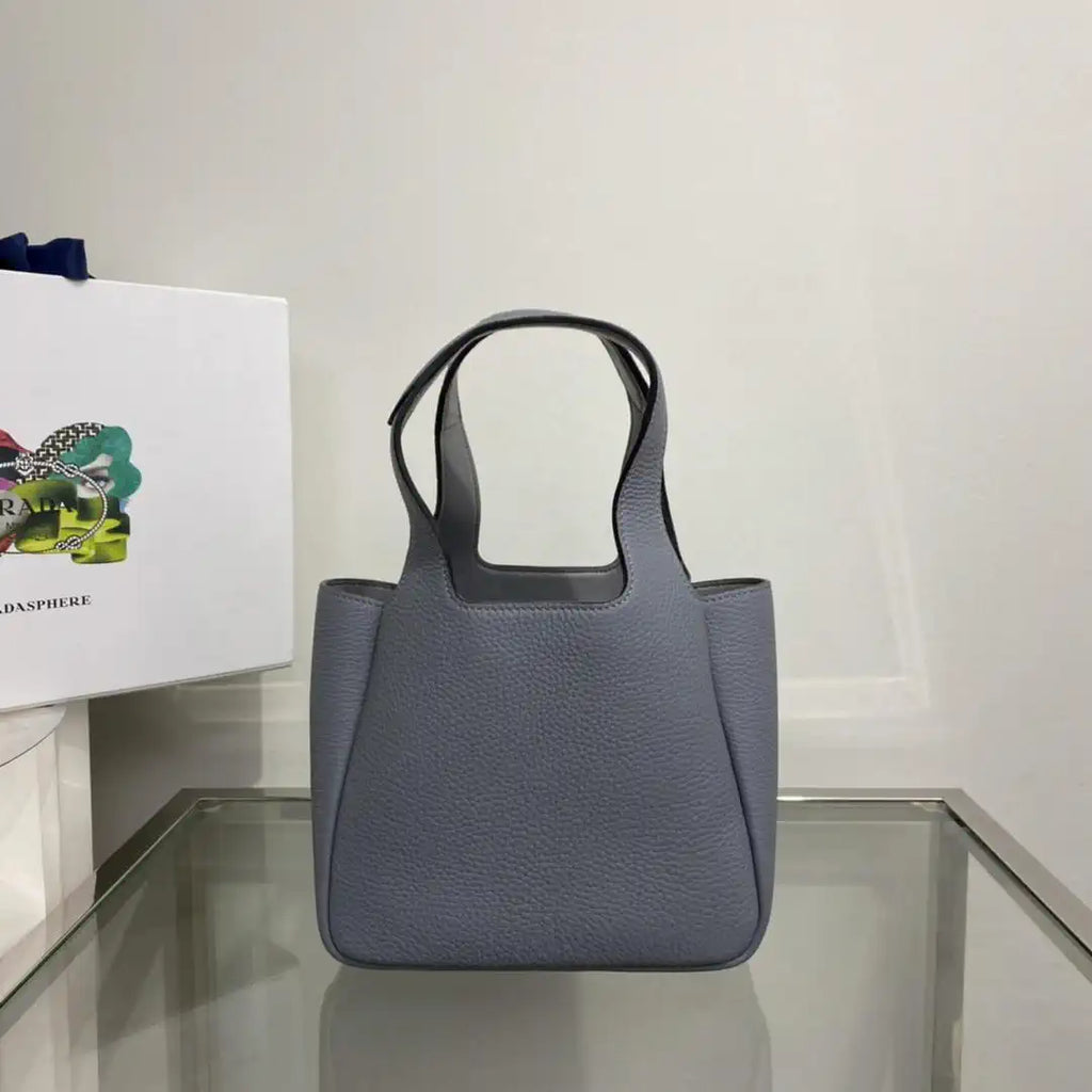Prada 1BA349 Mini leather handbag Lake Blue Silver