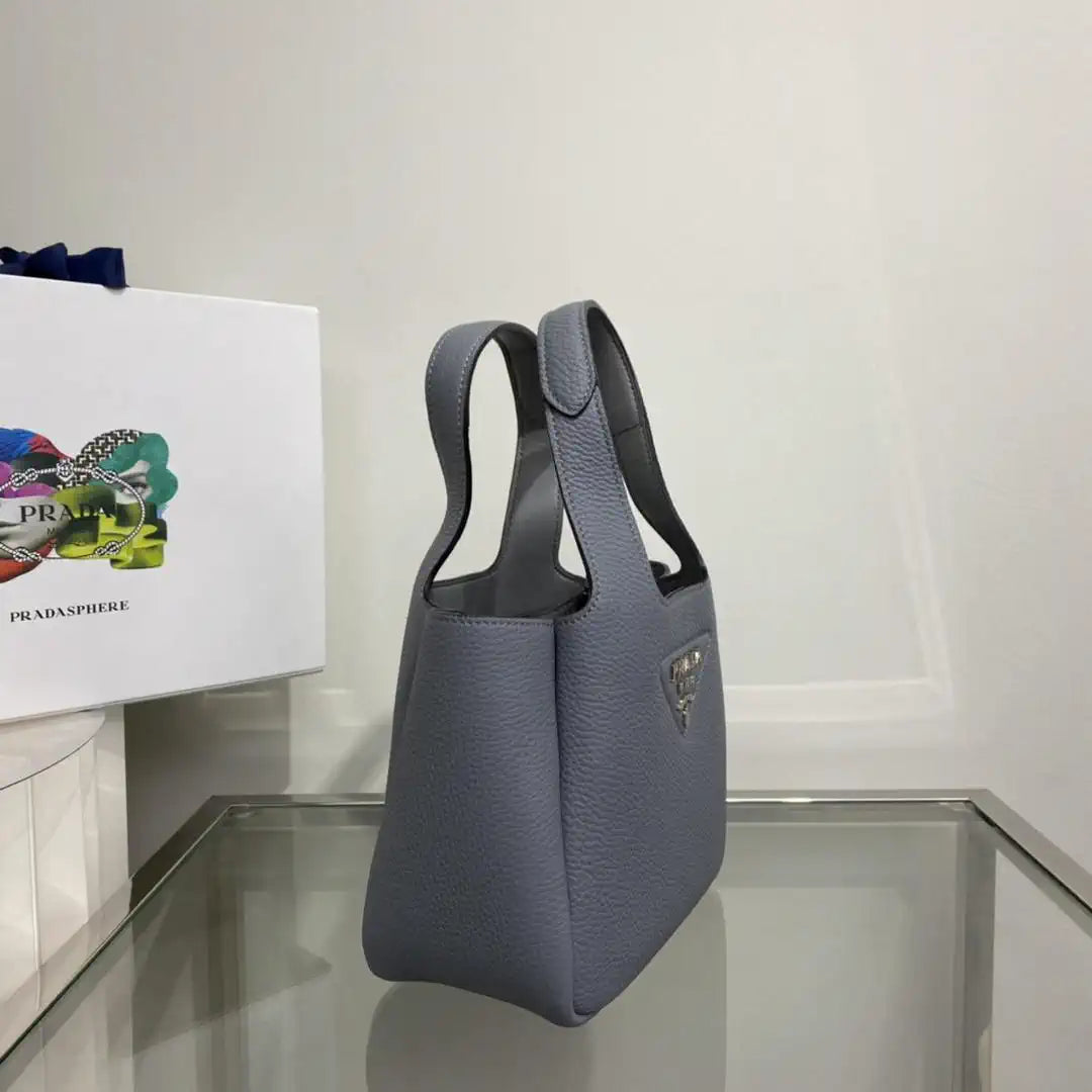 Prada 1BA349 Mini leather handbag Lake Blue Silver