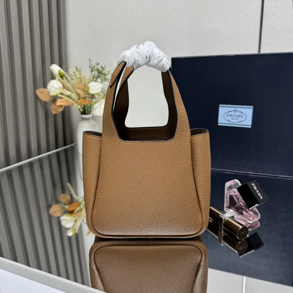 Prada 1BA349 Mini leather handbag Brown Gold