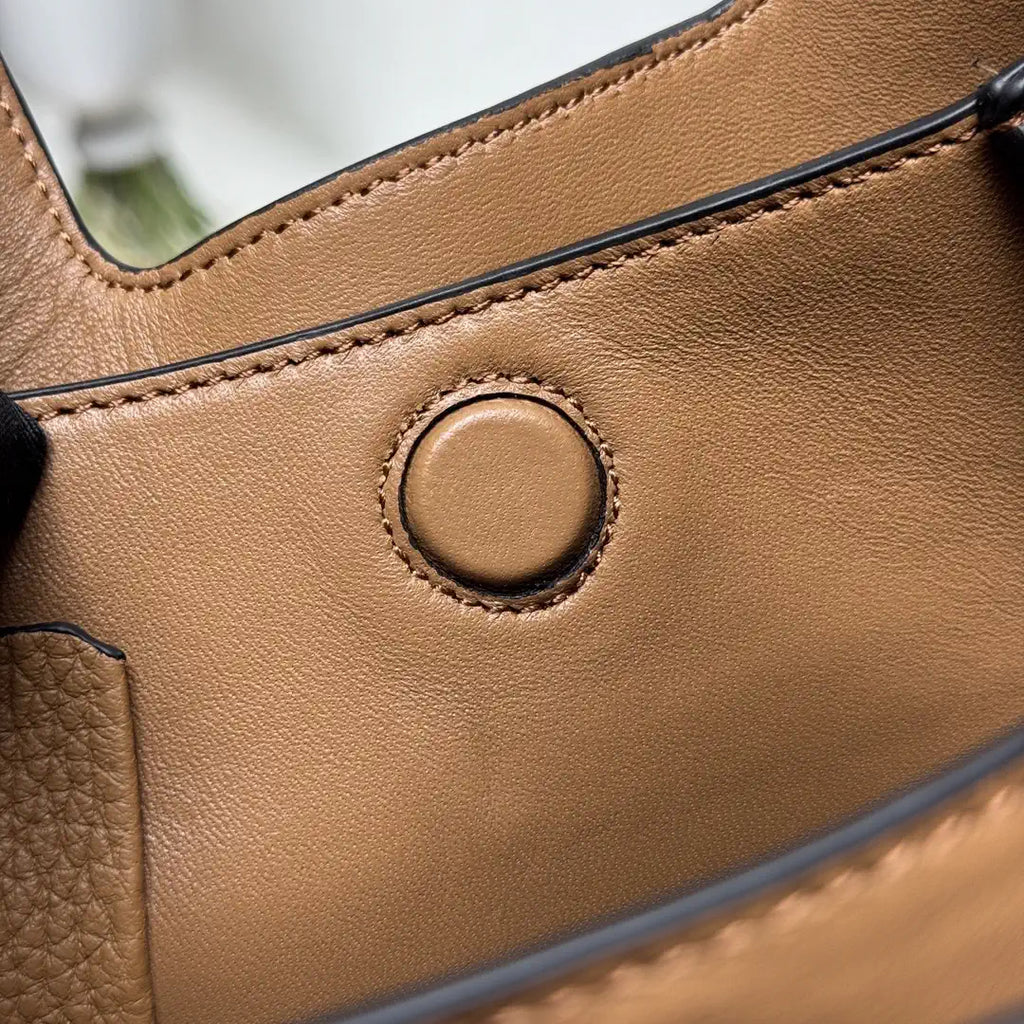 Prada 1BA349 Mini leather handbag Brown Gold