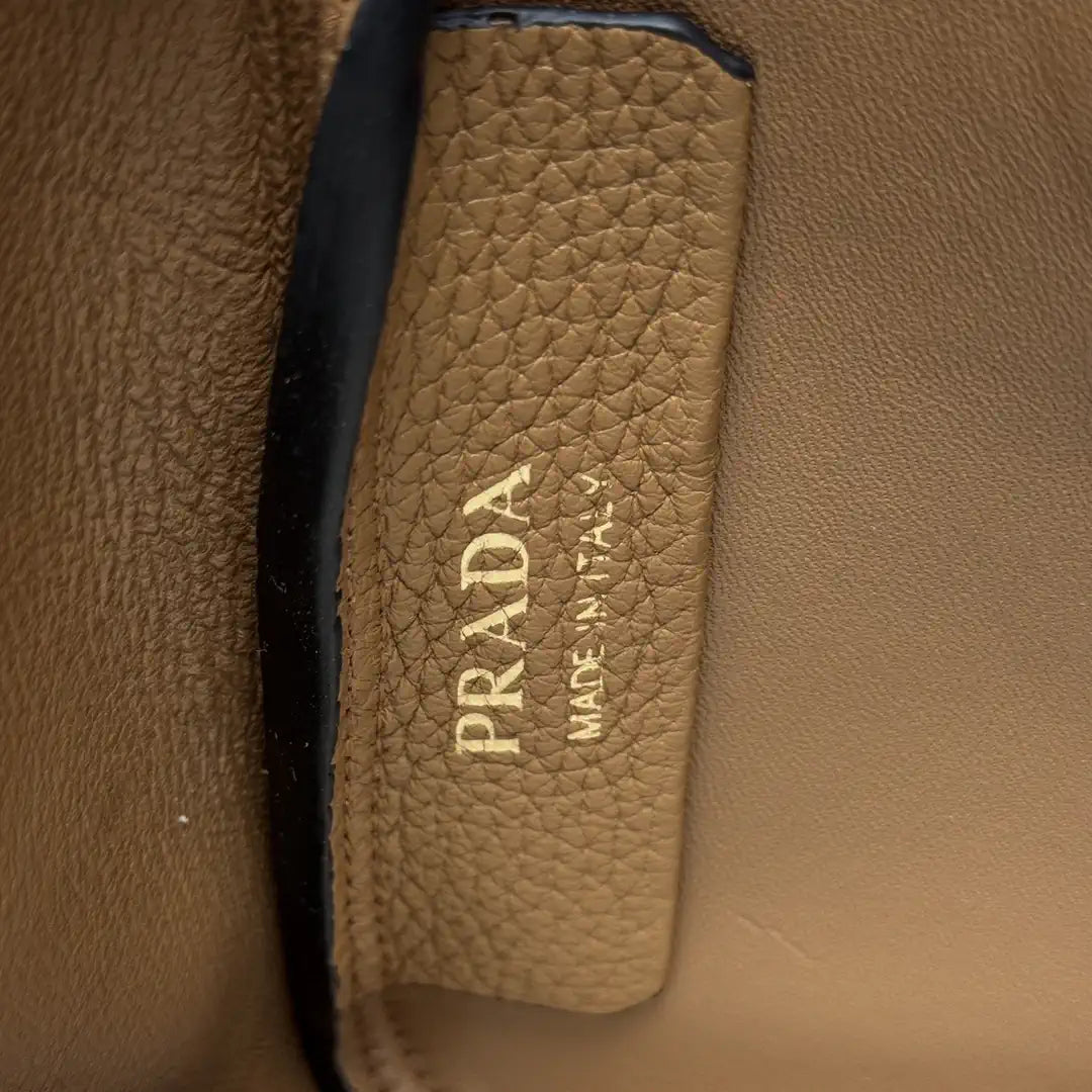 Prada 1BA349 Mini leather handbag Brown Gold