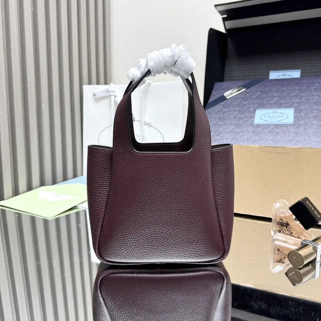 Prada 1BA349 Mini leather handbag Wine red Gold