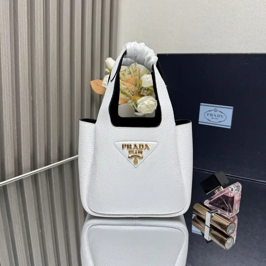 Prada 1BA349 Mini leather handbag White Gold
