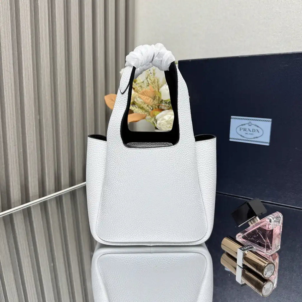 Prada 1BA349 Mini leather handbag White Gold