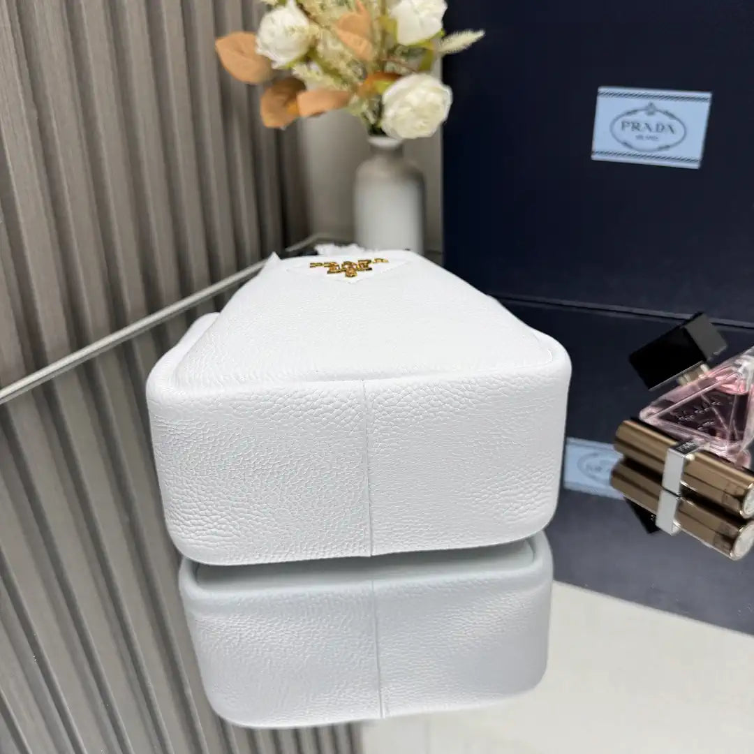 Prada 1BA349 Mini leather handbag White Gold