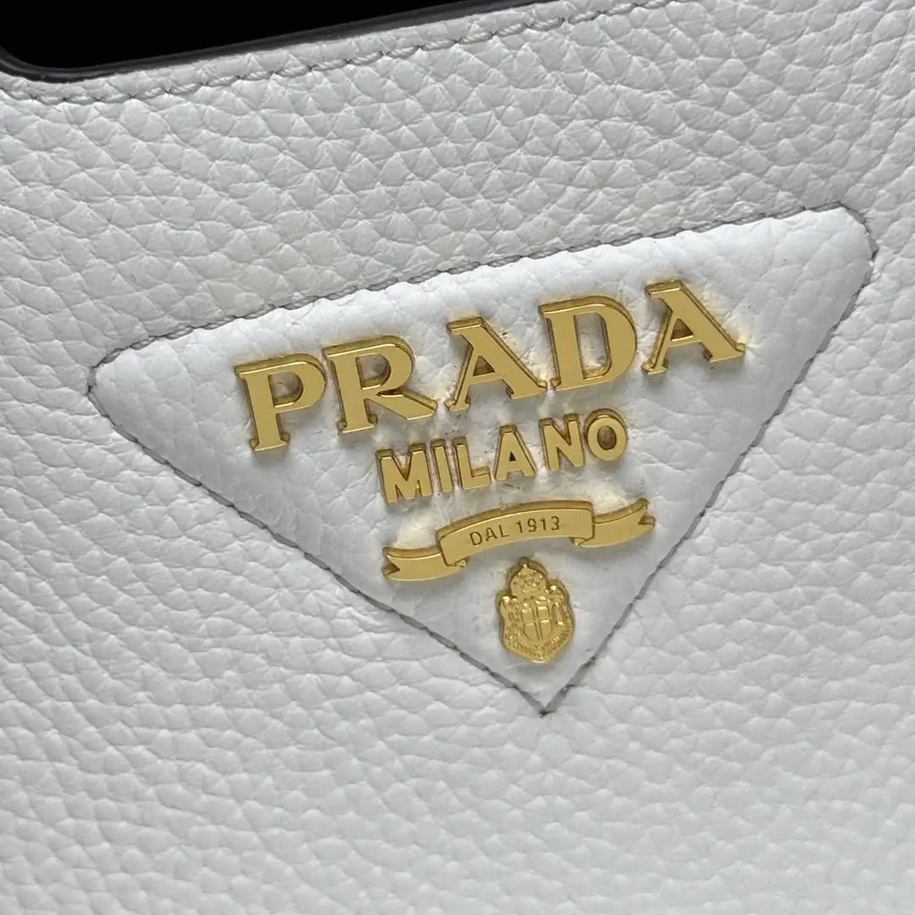 Prada 1BA349 Mini leather handbag White Gold