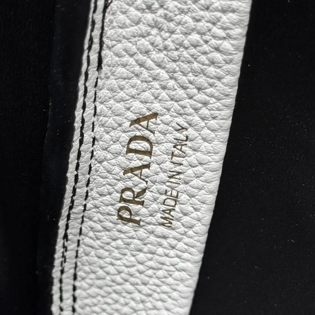 Prada 1BA349 Mini leather handbag White Gold