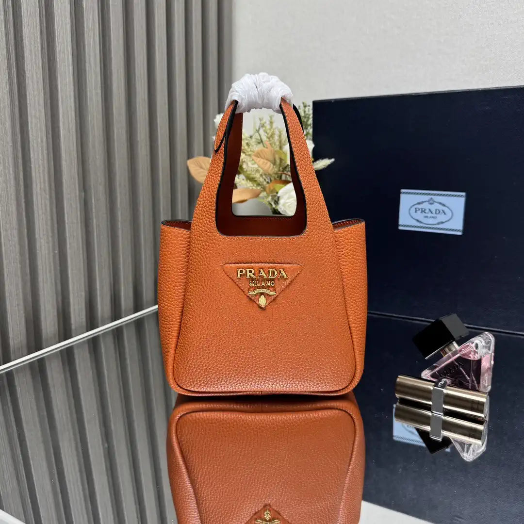 Prada 1BA349 Mini leather handbag Orange Gold