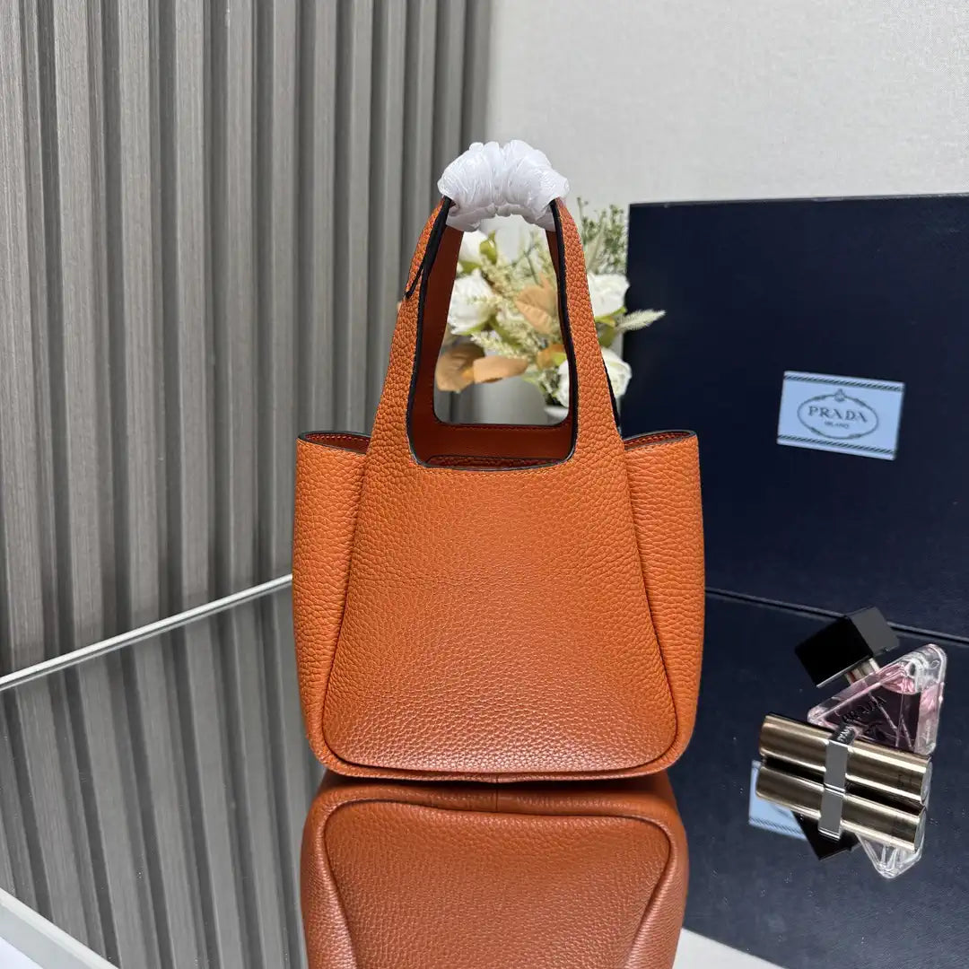 Prada 1BA349 Mini leather handbag Orange Gold