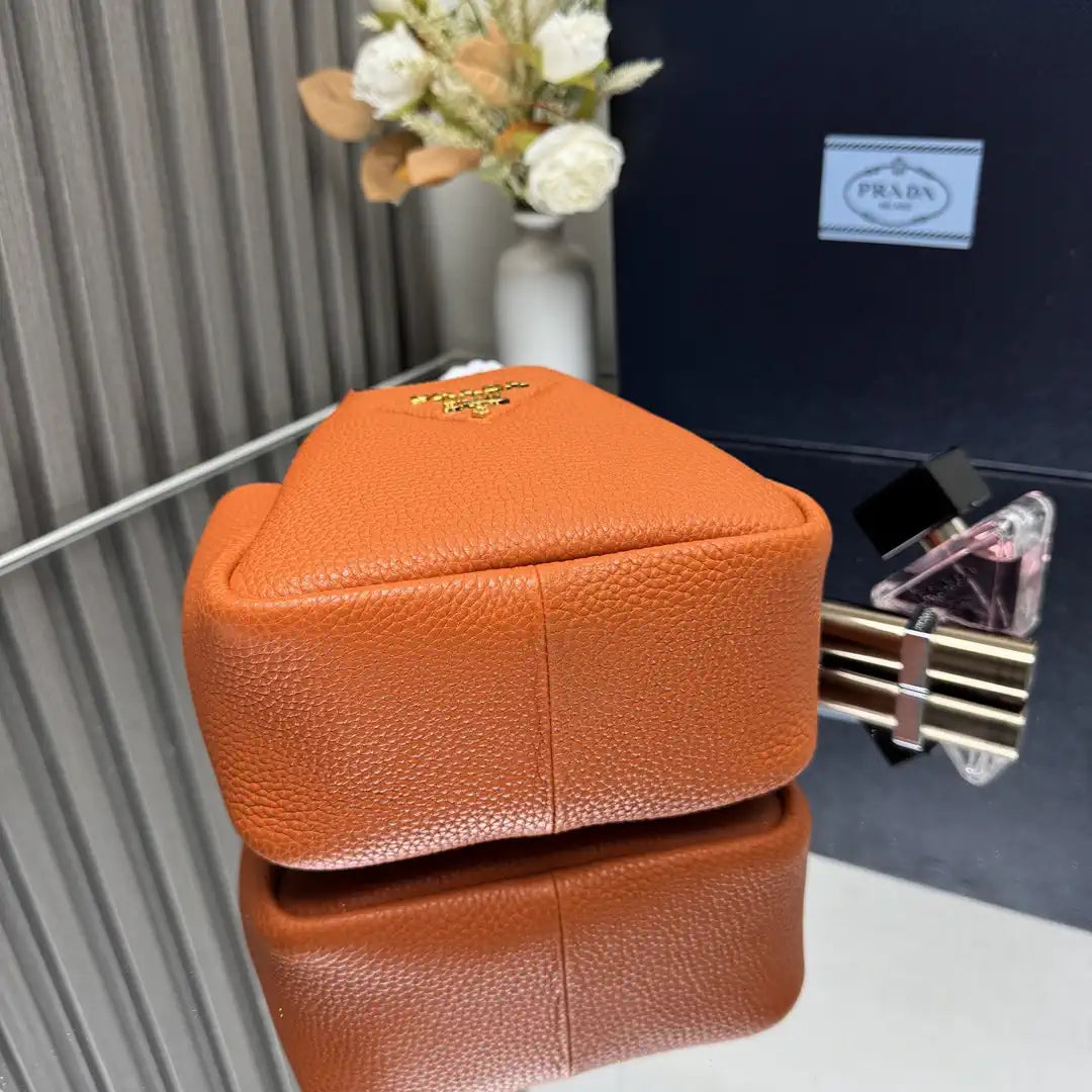 Prada 1BA349 Mini leather handbag Orange Gold