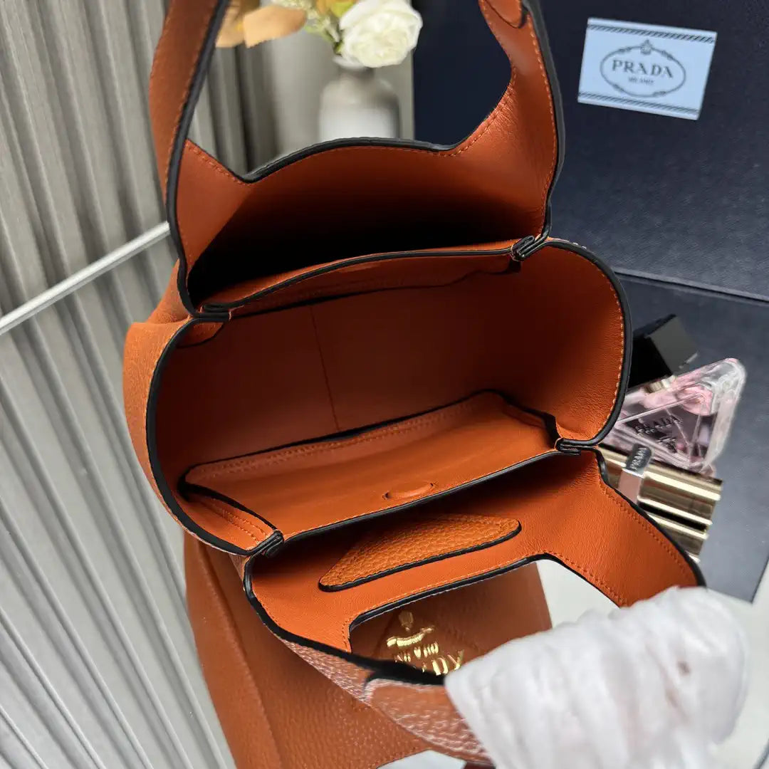 Prada 1BA349 Mini leather handbag Orange Gold