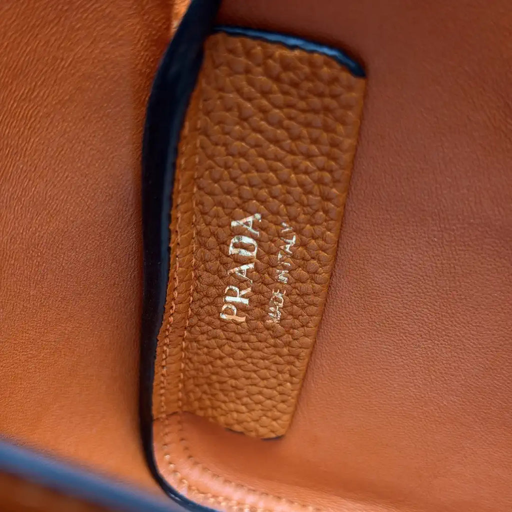 Prada 1BA349 Mini leather handbag Orange Gold