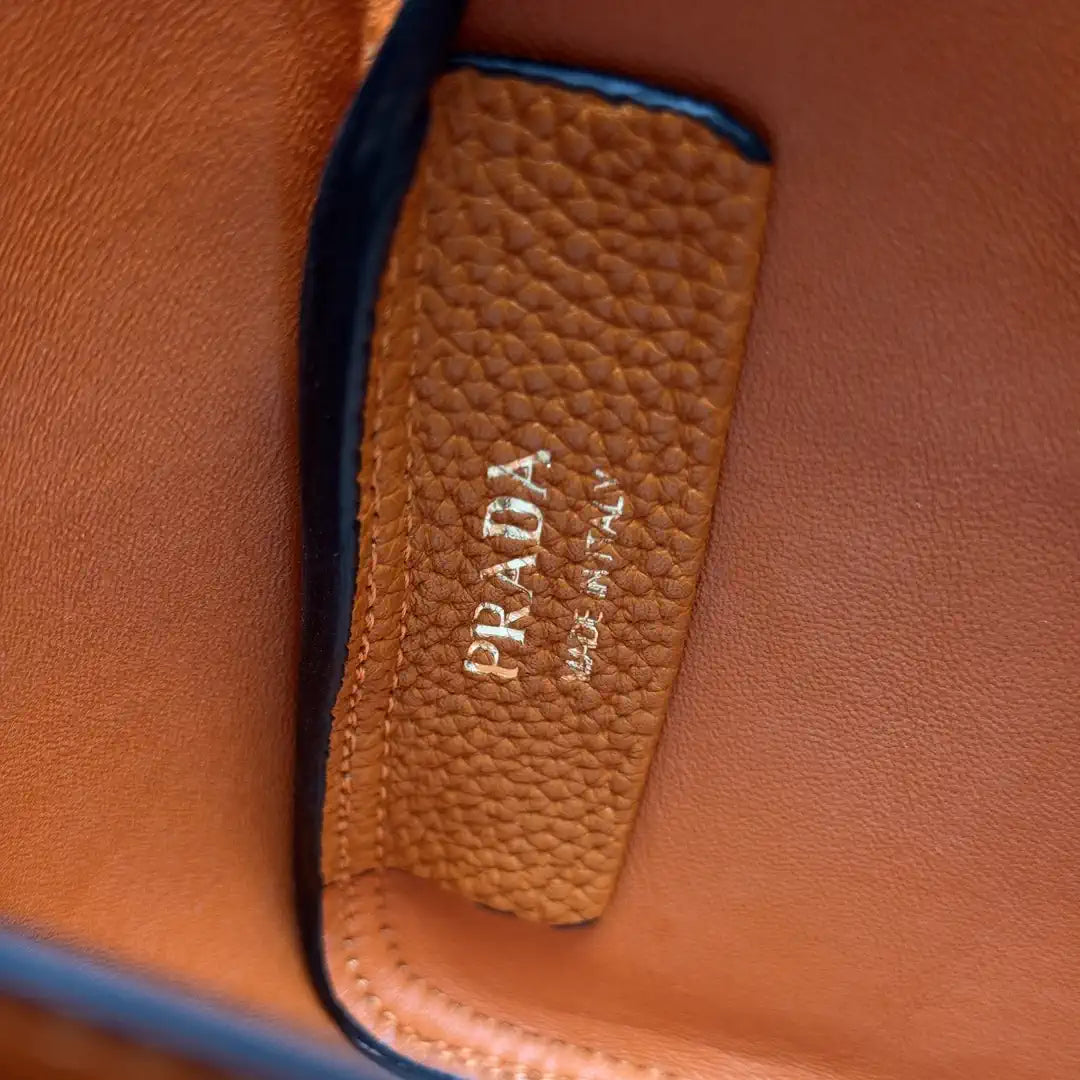 Prada 1BA349 Mini leather handbag Orange Gold