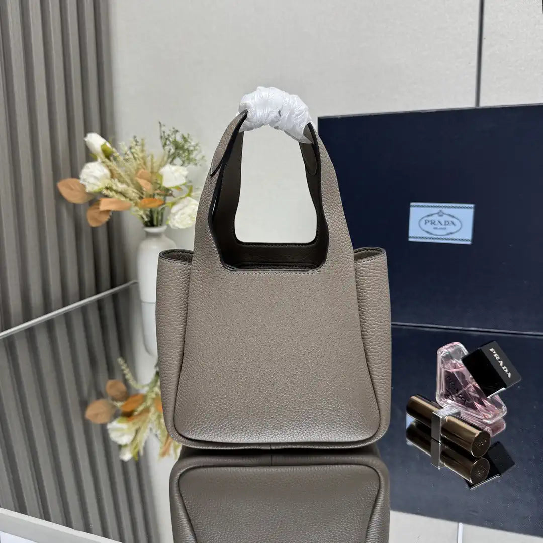 Prada 1BA349 Mini leather handbag Gray Gold