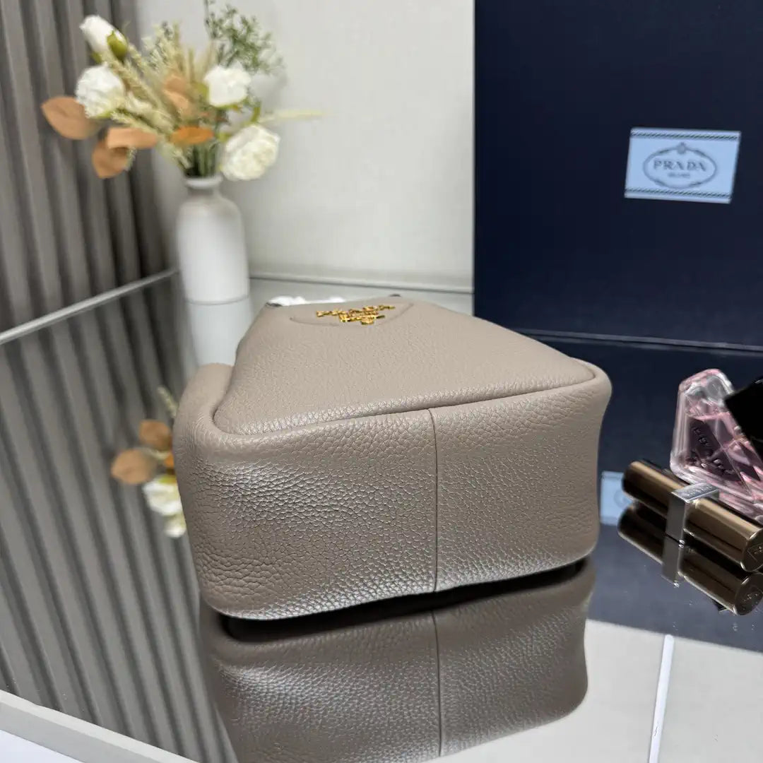 Prada 1BA349 Mini leather handbag Gray Gold