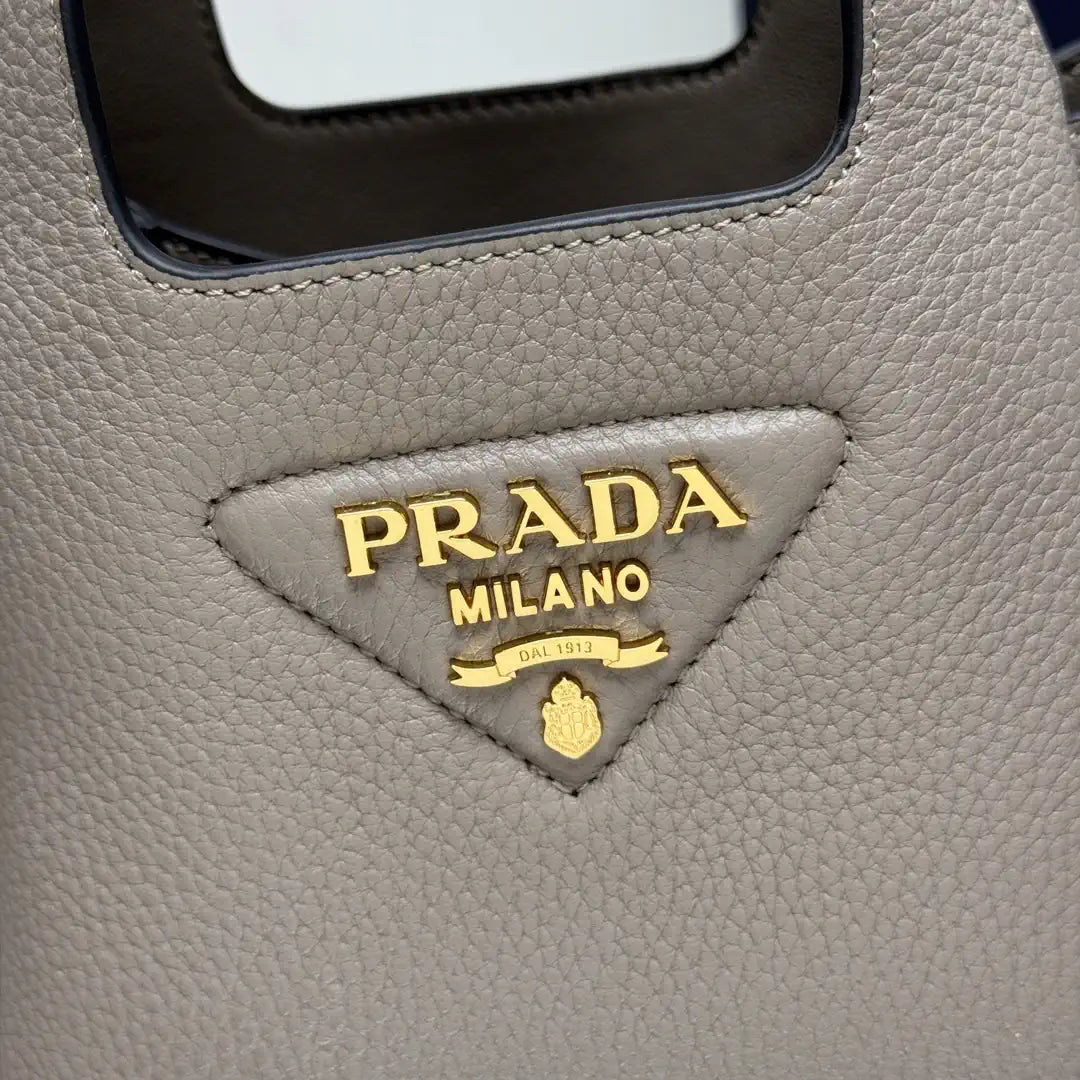 Prada 1BA349 Mini leather handbag Gray Gold