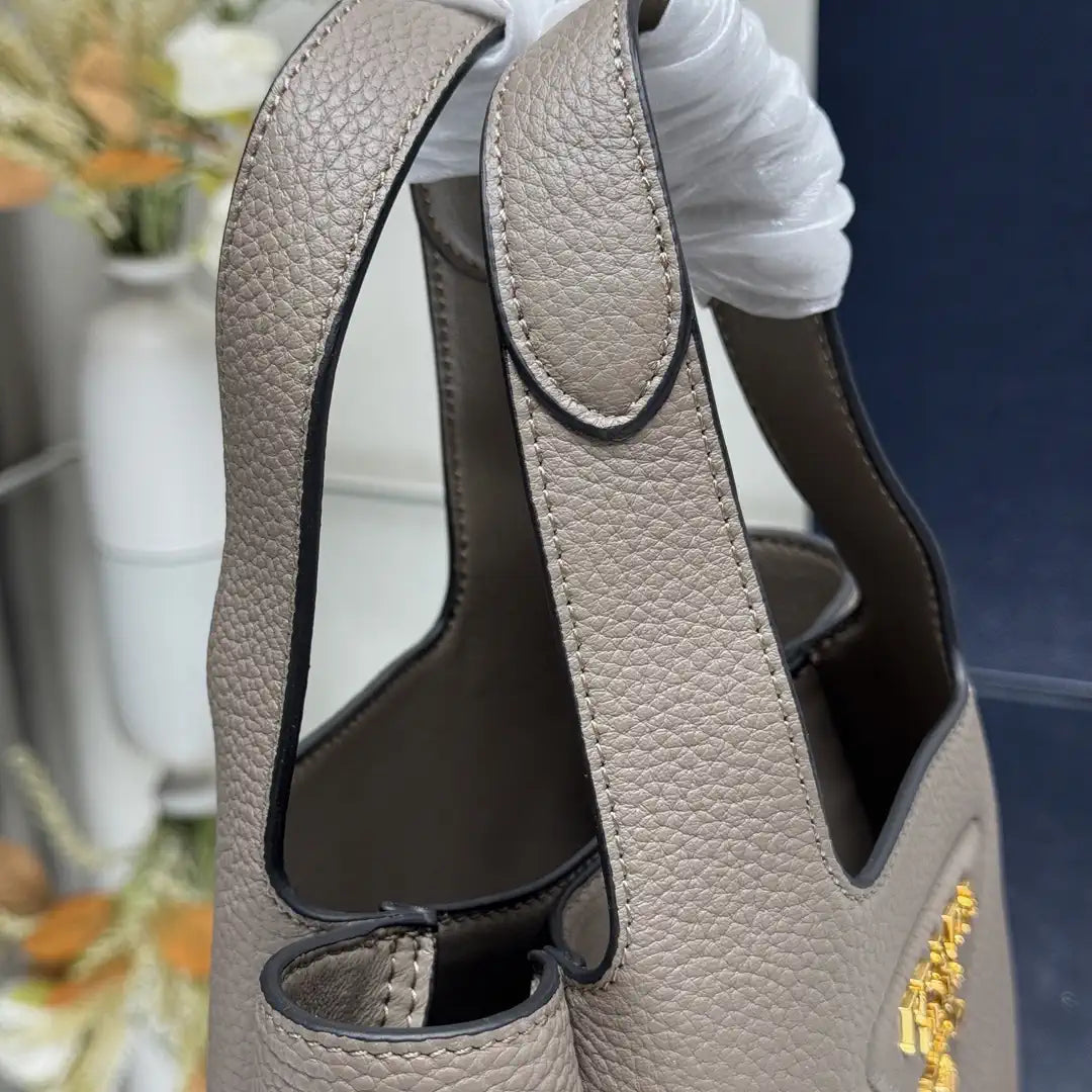 Prada 1BA349 Mini leather handbag Gray Gold