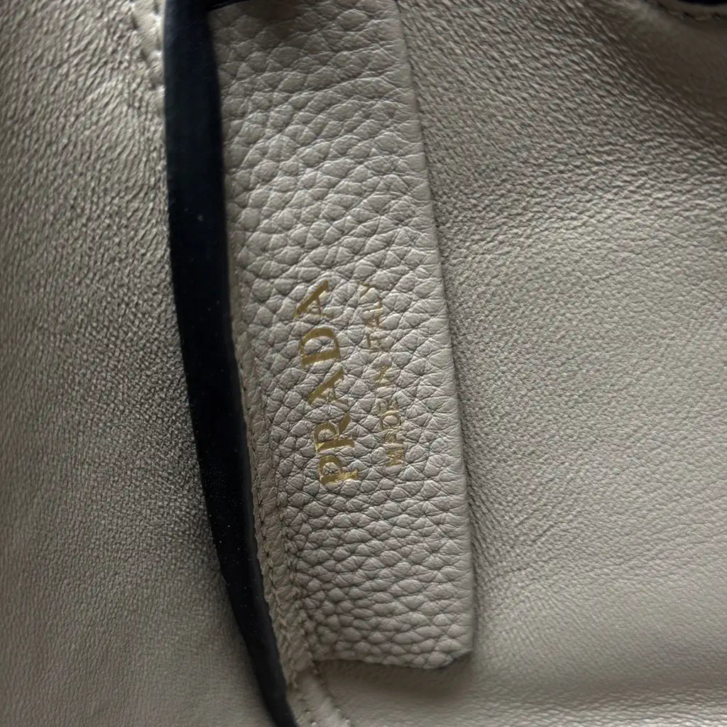 Prada 1BA349 Mini leather handbag Gray Gold