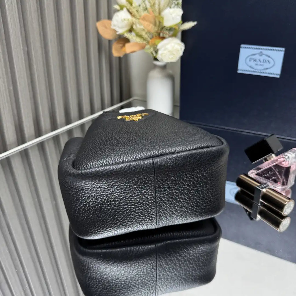 Prada 1BA349 Mini leather handbag Black Gold