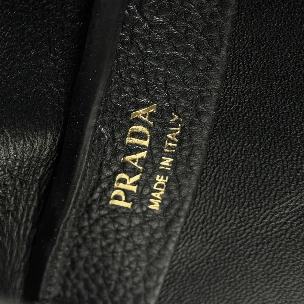 Prada 1BA349 Mini leather handbag Black Gold