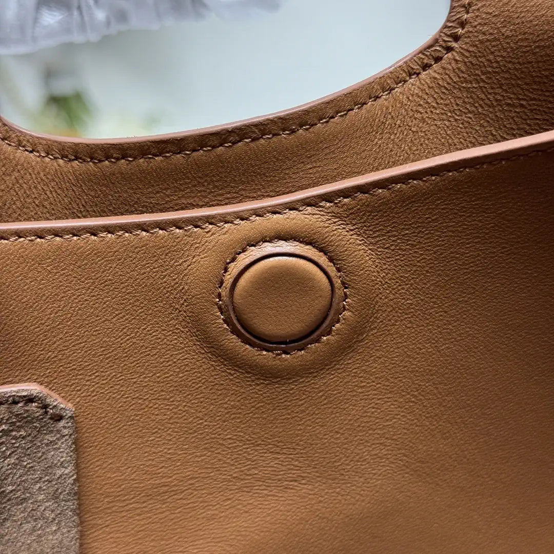 Prada 1BA349 Mini Suede leather handbag Dark Brown Gold