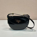 Prada 1BA349 Triangle-logo shoulder patent leather bag Black - Default Title - View 1