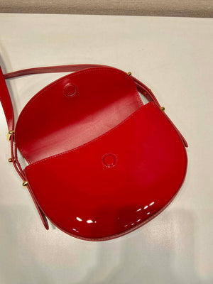 Prada 1BA349 Triangle-logo shoulder patent leather bag Red - Default Title - View 7