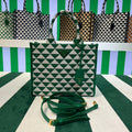 Prada 1BA354 Small Prada Symbole jacquard fabric handbag Green White - Default Title - View 1