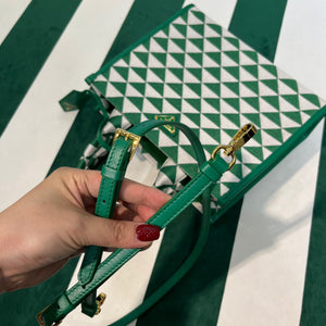 Prada 1BA354 Small Prada Symbole jacquard fabric handbag Green White - Default Title - View 8