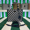 Prada 1BA354 Small Prada Symbole jacquard fabric handbag Blue White - Default Title - View 1