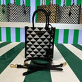 Prada 1BA355 Symbole Jacquard Fabric Micro Bag Black White - Default Title - View 1