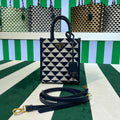 Prada 1BA355 Symbole Jacquard Fabric Micro Bag Blue White - Default Title - View 1