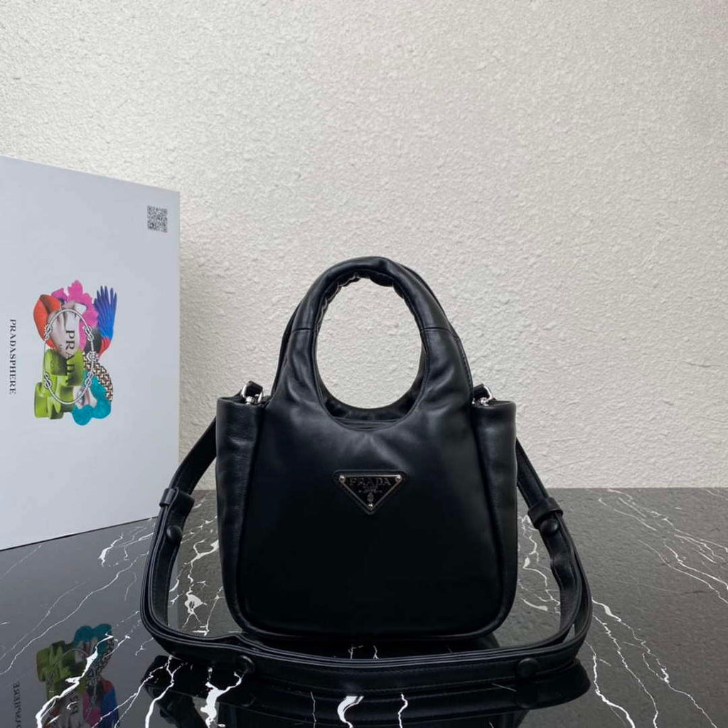 Prada 1BA359 Small Padded Prada Soft Nappa Leather Bag Black