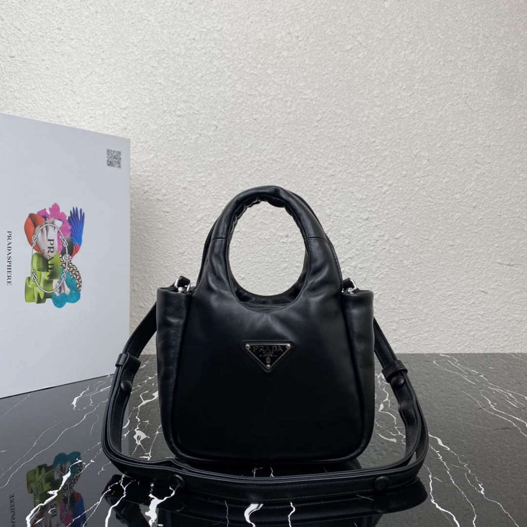 Prada 1BA359 Small Padded Prada Soft Nappa Leather Bag Black