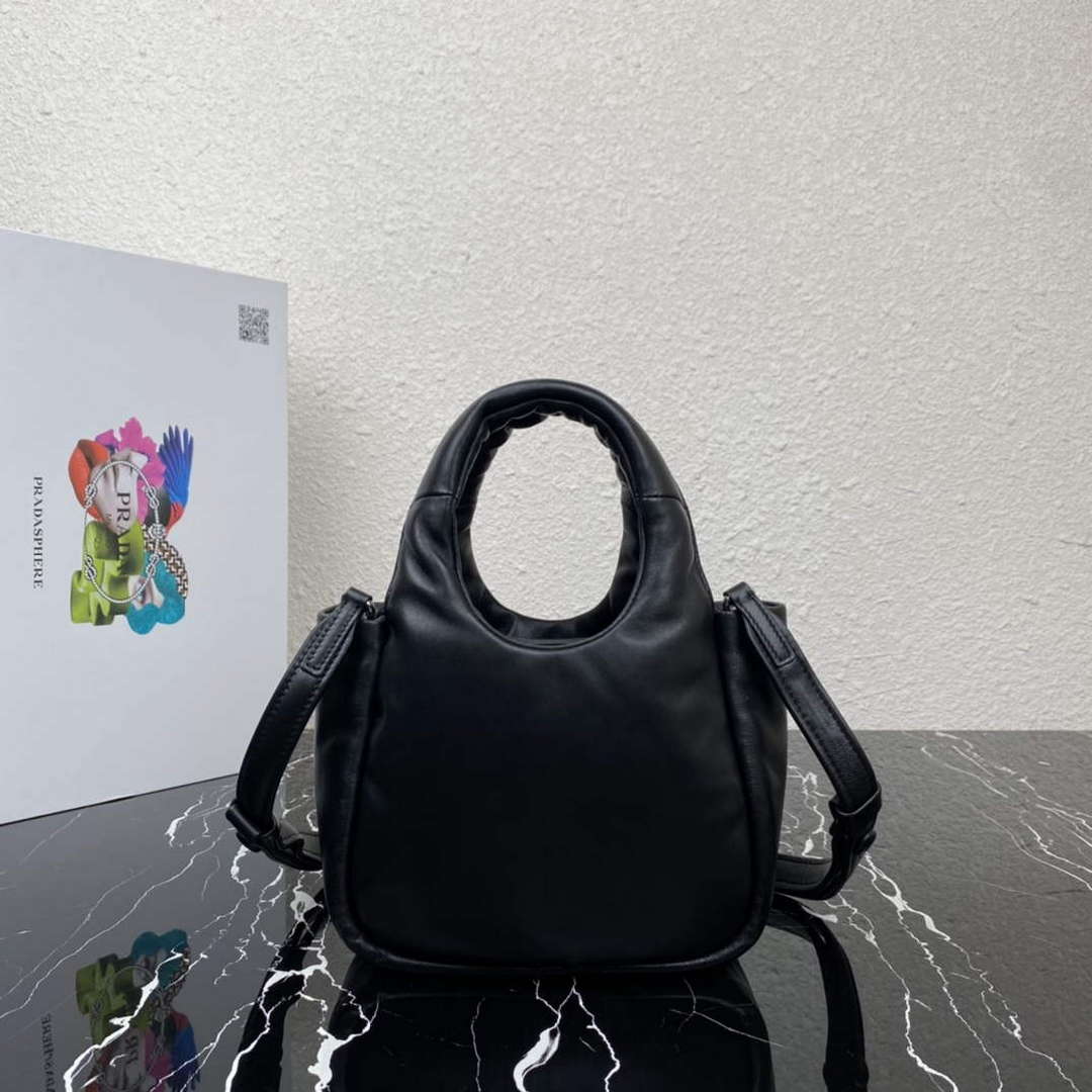 Prada 1BA359 Small Padded Prada Soft Nappa Leather Bag Black - Default Title - View 3