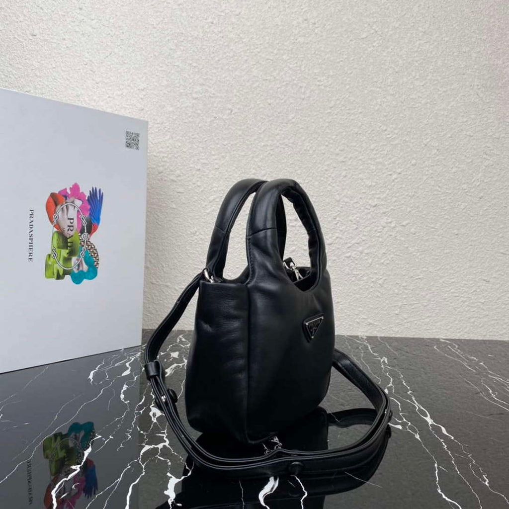 Prada 1BA359 Small Padded Prada Soft Nappa Leather Bag Black