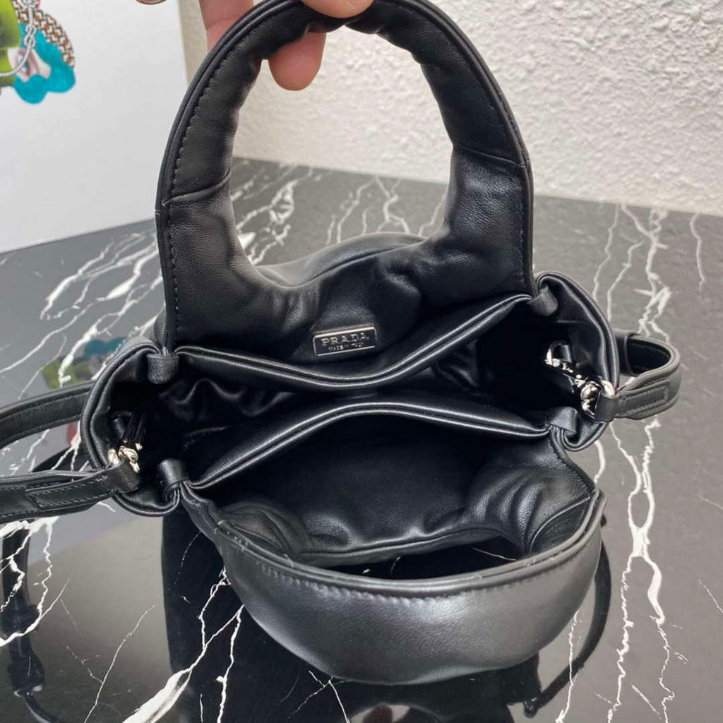 Prada 1BA359 Small Padded Prada Soft Nappa Leather Bag Black
