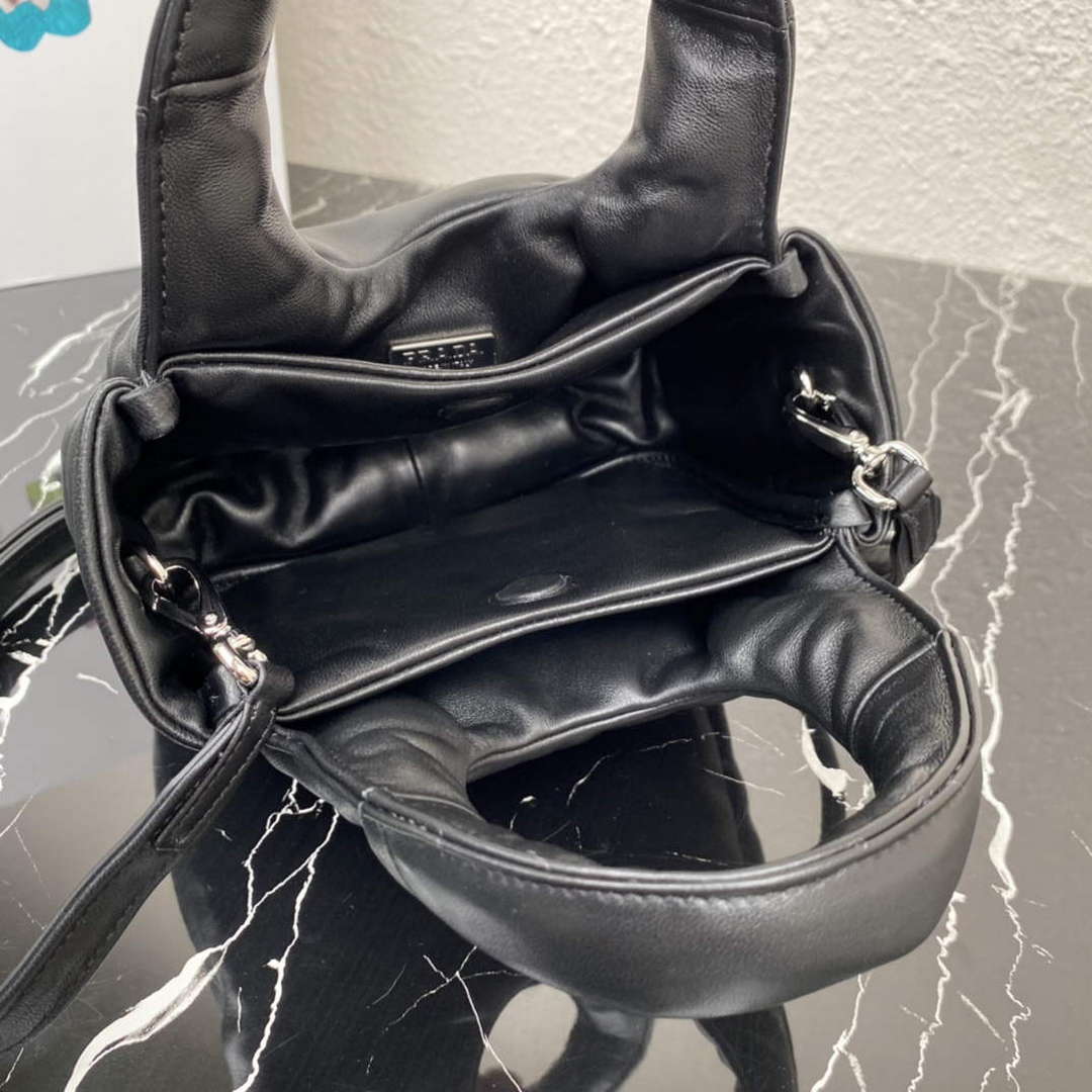 Prada 1BA359 Small Padded Prada Soft Nappa Leather Bag Black - Default Title - View 8