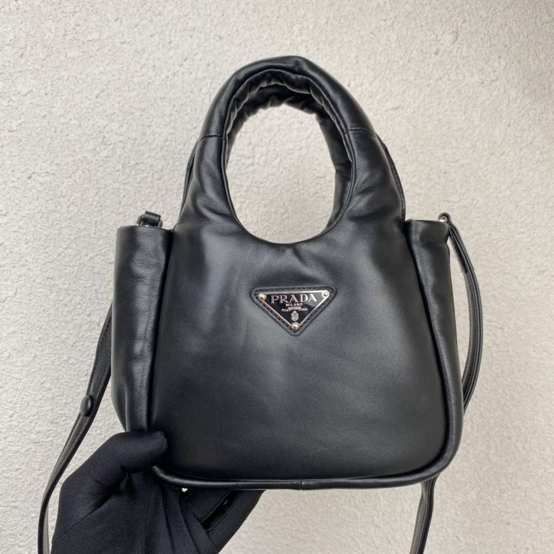 Prada 1BA359 Small Padded Prada Soft Nappa Leather Bag Black - Default Title - View 1