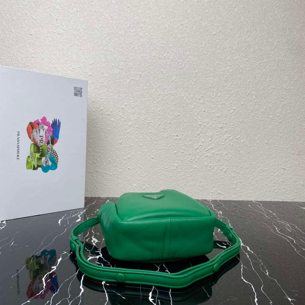 Prada 1BA359 Small Padded Prada Soft Nappa Leather Bag Green