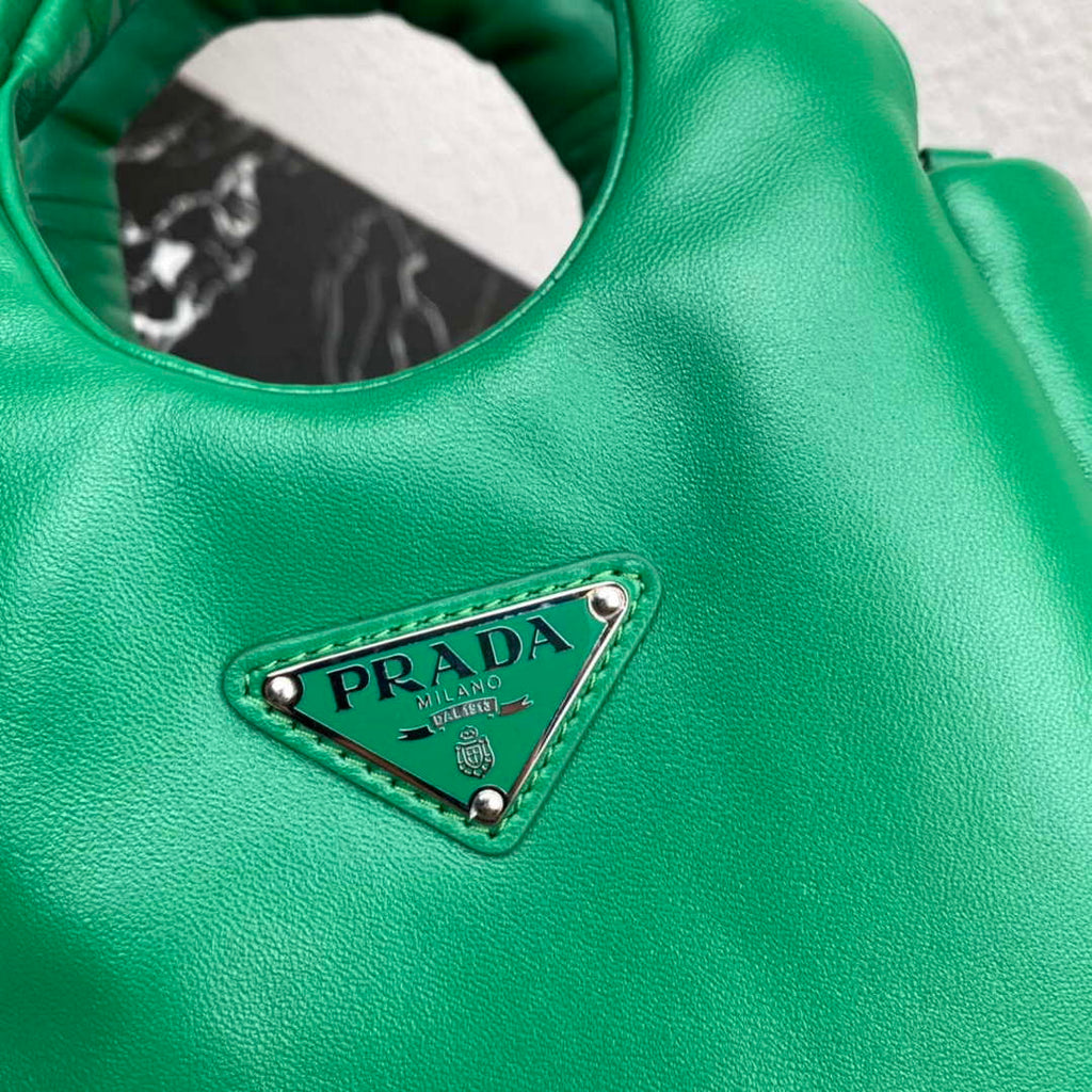 Prada 1BA359 Small Padded Prada Soft Nappa Leather Bag Green