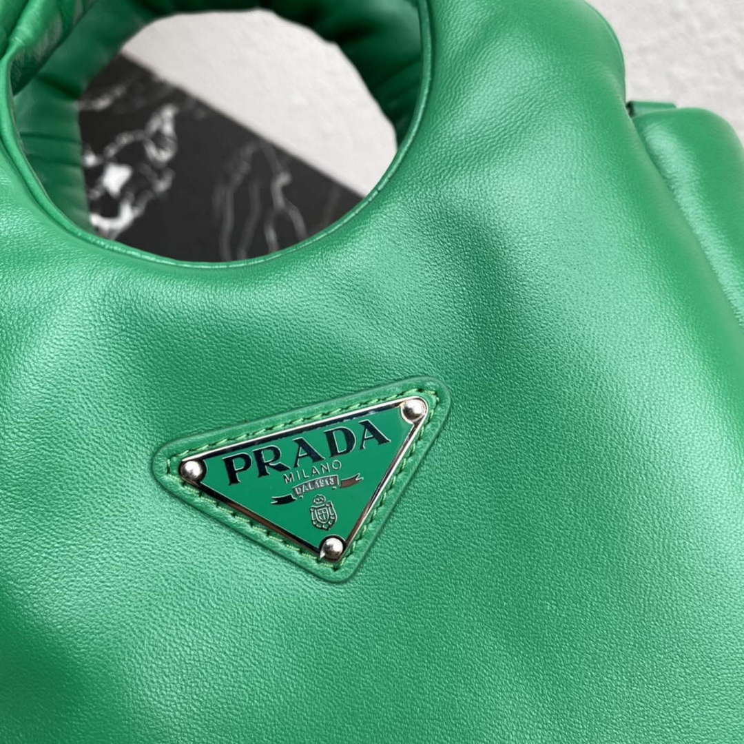 Prada 1BA359 Small Padded Prada Soft Nappa Leather Bag Green - Default Title - View 5