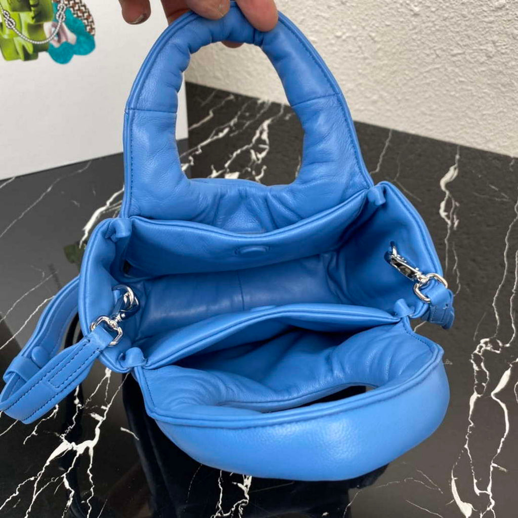 Prada 1BA359 Small Padded Prada Soft Nappa Leather Bag Light Blue